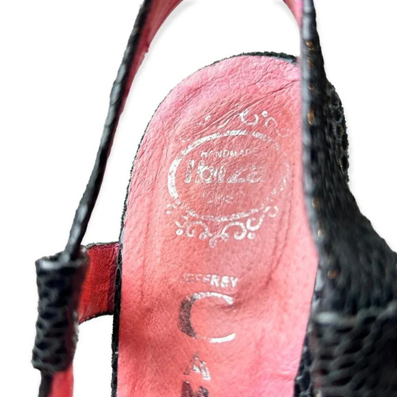 Jeffrey Campbell Frizon Black Leather Slingback Peep-toe  Snake Pump - Picture 7 of 11